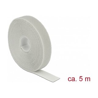 Delock Klettband auf Rolle L 5 m x B 20 mm grau