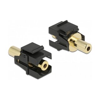 Keystone Modul Klinkenbuchse 3,5 mm 3 Pin zu Klinkenbuchse 3,5 mm 3 Pin vergoldet schwarz