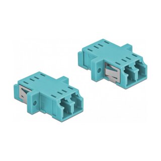 Delock LWL Kupplung LC Duplex Buchse zu LC Duplex Buchse Multimode 2 Stück hellblau