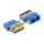 LWL Kupplung mit Laserschutzklappe SC Duplex Buchse zu SC Duplex Buchse Singlemode blau