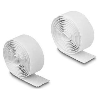 Klettband selbstklebend mit Haft- und Flauschband L 1 m x B 20 mm weiß