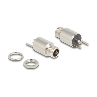 Delock Steckverbinder DC 5,5 x 2,1 mm Buchse zum Einbau Lötversion - rund 20 V / 9 A