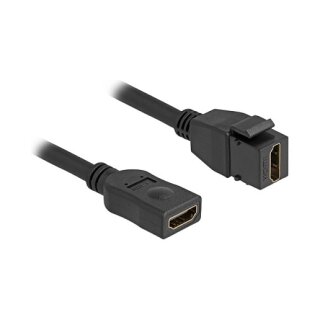 Delock Keystone Modul Kabel HDMI Buchse zu Buchse 8K 60 Hz 20 cm schwarz