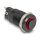 Druckschalter zum Einbau schwarz 12 mm 12 V 4 x Lötanschluss rastend LED rot Ring