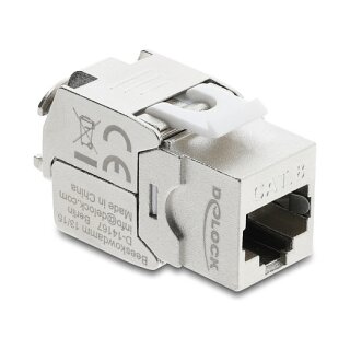 Delock Keystone Modul RJ45 Buchse zu LSA Cat.8.1 geschirmt werkzeugfrei