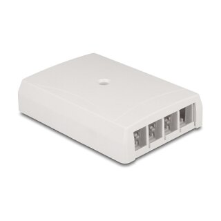 Keystone Leergehäuse Aufputz 4 Port für Glasfaser und Netzwerk weiß