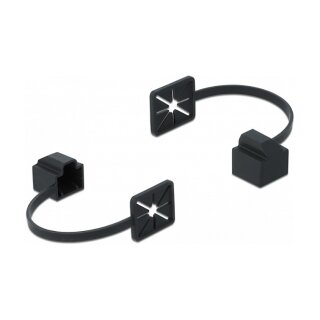 Staubschutz für RJ45 Stecker mit Befestigungsclip schwarz