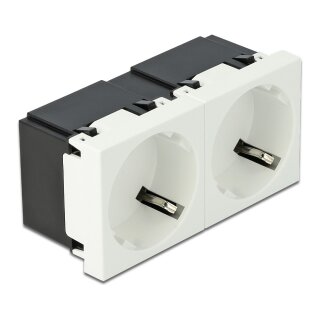 Easy 45 Schutzkontakt-Steckdose 2-fach 45°-Anordnung 45 x 45 mm