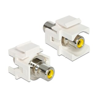 Keystone Modul Cinch Buchse > Cinch Buchse gelb / weiß