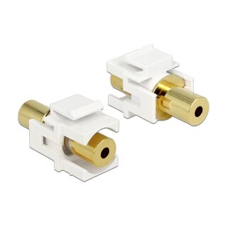 Keystone Modul Klinkenbuchse 3,5 mm 4 Pin > Klinkenbuchse 3,5 mm 4 Pin vergoldet weiß