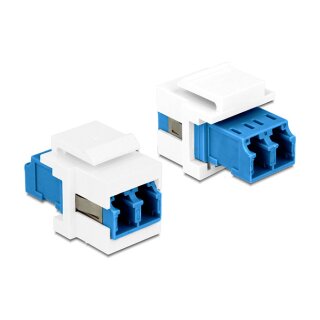 Keystone Modul LC Duplex Buchse zu LC Duplex Buchse blau / weiß