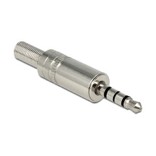 Klinkenstecker 3,5 mm 4 Pin Stereo mit Knickschutz Lötversion