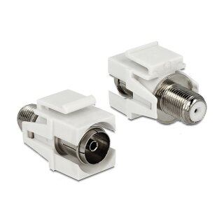 Keystone Modul IEC Buchse zu F Buchse weiß