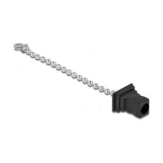 LWL Staubschutzkappe mit Kette für SC Stecker schwarz