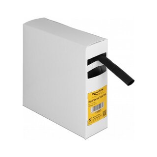 Schrumpfschlauch Box, mit Innenkleber, Schrumpfungsrate 3:1, 5 m x 12,7 mm schwarz