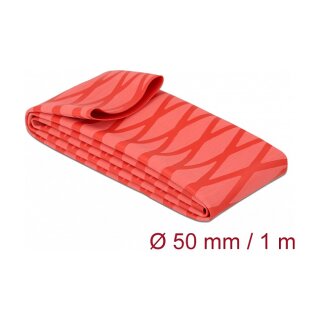 Schrumpfschlauch X-Muster rutschfest 1 m x 50 mm rot