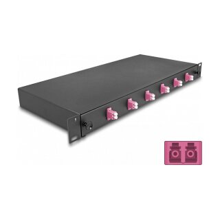 19? LWL Spleißbox 6 x LC Duplex OM4 1HE komplett bestückt