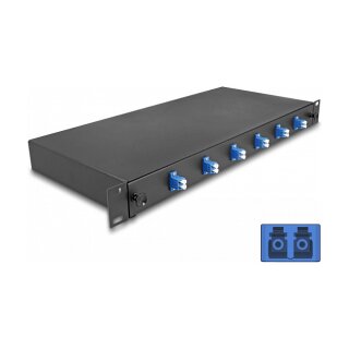 19? LWL Spleißbox 6 x LC Duplex OS2 1HE komplett bestückt