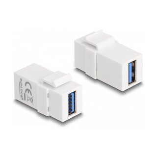 Keystone Modul USB 5 Gbps A Buchse zu USB 5 Gbps A Buchse weiß (1:1)