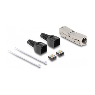 RJ45 Verbinder LSA zu LSA mit Knickschutztülle Cat.8.1 werkzeugfrei