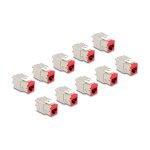 Keystone Modul RJ45 Buchse zu LSA Cat.6A werkzeugfrei rot...