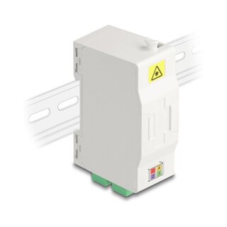 LWL Anschlussdose für Hutschiene mit Spleißhalter und 4 x SC Simplex Kupplung