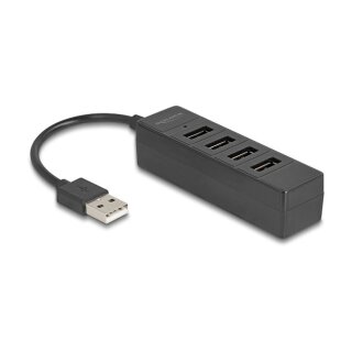 USB Hub 4 Port USB 2.0 mit 4 x USB Typ-A Buchse schwarz