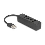 USB Hub 4 Port USB 2.0 mit 4 x USB Typ-A Buchse schwarz