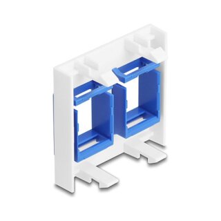 Easy 45 Modul mit zwei Keystone Halterungen 45 x 45 mm, weiß / blau