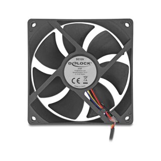 Delock Axiallüfter 12 V DC, 92 x 92 x 25 mm schwarz