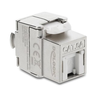 Keystone Modul RJ45 Buchse zu LSA Cat.6A geschirmt werkzeugfrei mit Staubschutzklappe