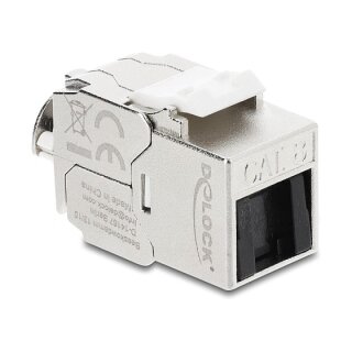 Keystone Modul RJ45 Buchse zu LSA Cat.8.1 geschirmt mit Verschlussclip und Staubschutzklappe kabelbinderfrei