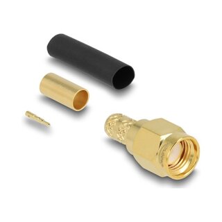 SMA Stecker zum Crimpen LMR200 mit passendem Schrumpfschlauch