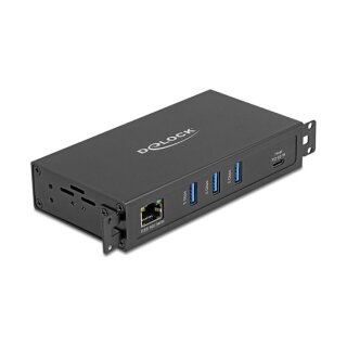 3 Port USB 5 Gbps Hub + RJ45 Gigabit LAN PoE++ Port mit USB Type-C™ Host-Anschluss im Metallgehäuse und 1,5 kV Isolation