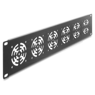 19? 2 HE Rackblende für 6 Lüfter 60 x 60 mm dunkelgrau