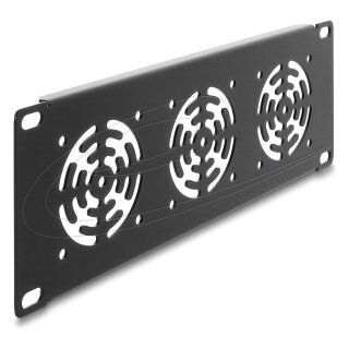10? 2 HE Rackblende für 3 Lüfter 60 x 60 mm dunkelgrau