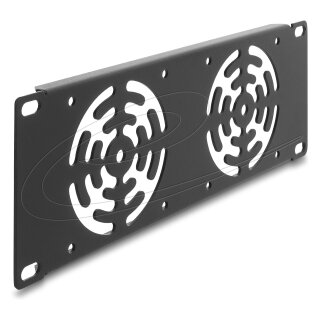 10? 2 HE Rackblende für 2 Lüfter 80 x 80 mm dunkelgrau