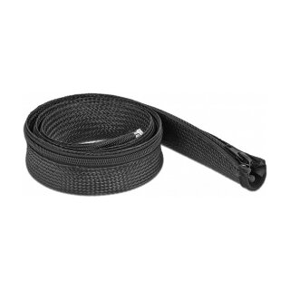 Geflechtschlauch mit Reißverschluss hitzebeständig 1 m x 30 mm schwarz