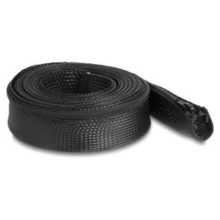 Geflechtschlauch mit Reißverschluss hitzebeständig 3 m x 50 mm schwarz