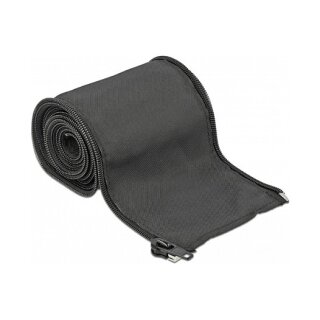 Gewebeschlauch mit Reißverschluss hitzebeständig 2 m x 35 mm schwarz