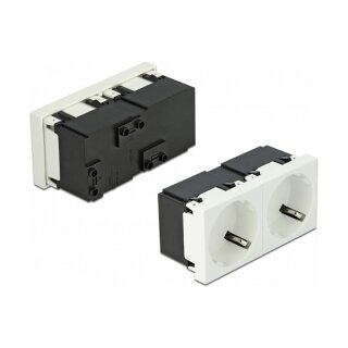 Easy 45 Schutzkontakt-Steckdose 2-fach 45°-Anordnung 45 x 45 mm 5 Stück