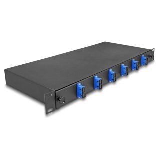 19? LWL Spleißbox 6 x SC Duplex OS2 1HE komplett bestückt