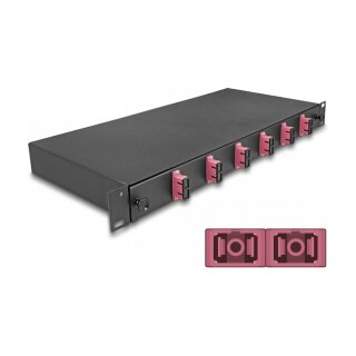 19? LWL Spleißbox 6 x SC Duplex OM4 1HE komplett bestückt