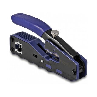 Crimpzange für 8P/ RJ45 Modularstecker mit Klinge und Abisolierer (Easy-Connect)