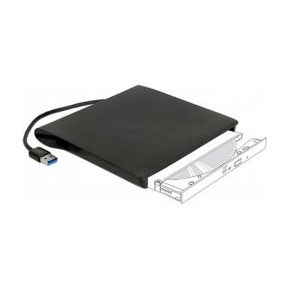 Externes Gehäuse für 5.25? Ultra Slim SATA Laufwerke 9,5 mm zu USB Typ-A Stecker
