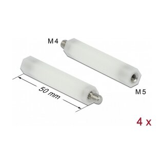 Abstandshalter M5 x M4, Sechskant, Innen / Außen, 50 mm natur 4 Stück