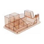 Schreibtisch Organizer transparent / braun