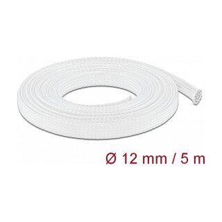 Geflechtschlauch dehnbar 5 m x 12 mm weiß