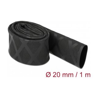 Schrumpfschlauch X-Muster rutschfest 1 m x 20 mm schwarz