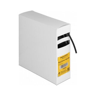 Schrumpfschlauch Box, mit Innenkleber, Schrumpfungsrate 3:1, 5 m x 2,4 mm schwarz